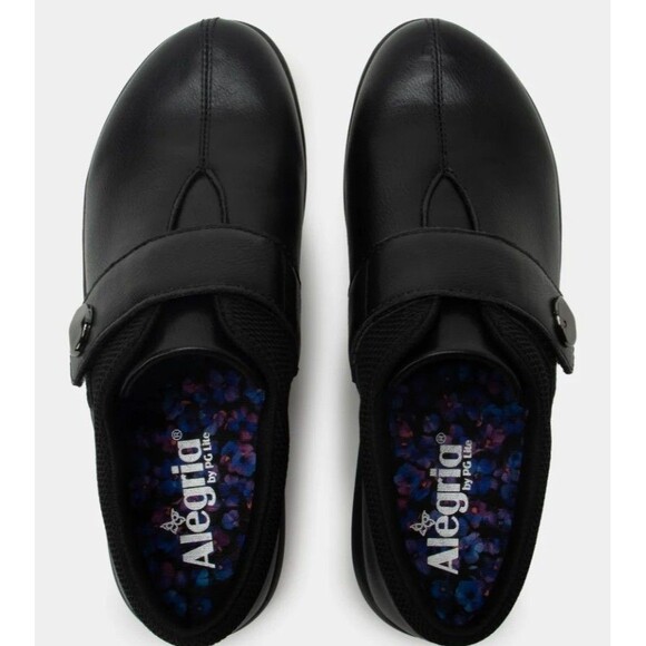 Alegria Danni Jet Black‎ Vegan Leather Clogs EU 41 US 8 - Picture 1 of 6
